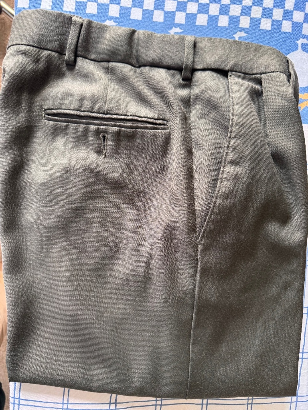 Club Room Easy Traveler Men's Wool Pleated Dress Pants Olive 30x30